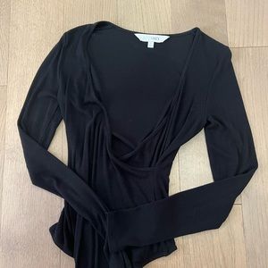 Intermix Black Ribbed Bodysuit